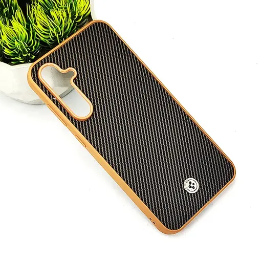 [PO54BSS23FE-4-13] Samsung Galaxy S23 FE 5G Spigen Logo 3D Carbon Fiber Texture Back Case (Brown)