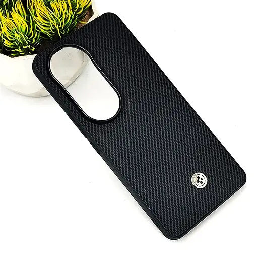 [PO54BVIV50-4-2] Vivo V50 5G Spigen Logo 3D Carbon Fiber Texture Back Case (Black)