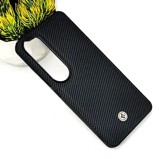 [PO54BVIV50L-4-2] Vivo V50 Lite 4G Spigen Logo 3D Carbon Fiber Texture Back Case (Black)