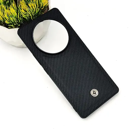[PO54ORNO12F-4-2] Oppo Reno 12F Logo 3D Carbon Fiber Texture Back Case (Black)
