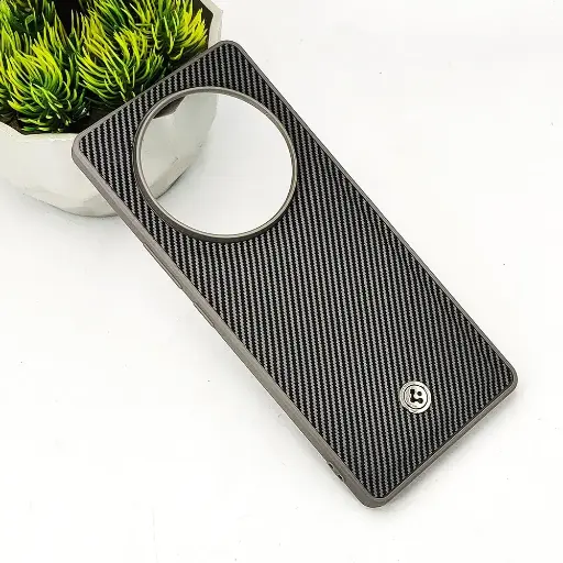 [PO54ORNO12F-4-9] Oppo Reno 12F Logo 3D Carbon Fiber Texture Back Case (Gray)