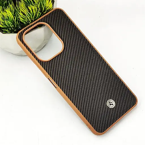 [PO54BMI13-4-13] Xiaomi Redmi 13 4G|Note 13R|Poco M6 4G Logo 3D Carbon Fiber Texture Back Case (Brown)