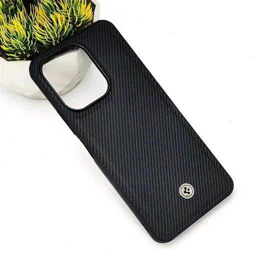 [PO54BMINOT13-4-2] Xiaomi Redmi Note 13 Spigen Logo 3D Carbon Fiber Texture Back Case (Black)