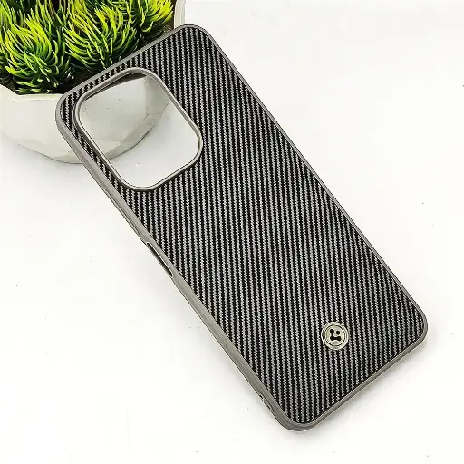 [PO54BMINOT13-4-9] Xiaomi Redmi Note 13 Spigen Logo 3D Carbon Fiber Texture Back Case (Gray)