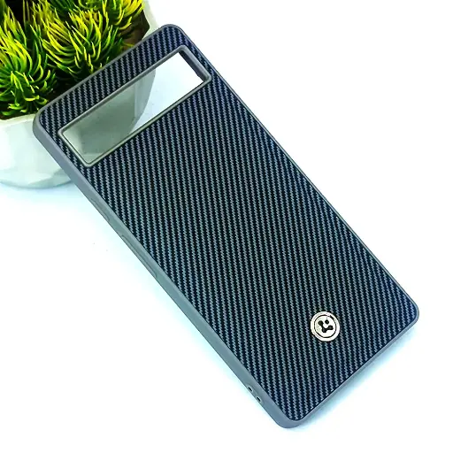 [PO54BGPXL6A-4-9] Google Pixel 6A Spigen Logo 3D Carbon Fiber Texture Back Case (Gray)
