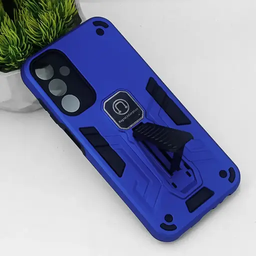 [PO39BSA15-2-3] Samsung A15 Armour With Stand Back Case (Blue)