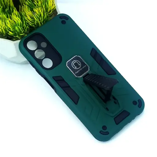 [PO39BSA15-2-11] Samsung A15 Armour With Stand Back Case (Green)