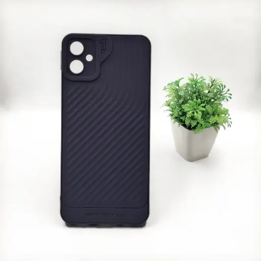 [PO14BSA05-12-12] Samsung A05 GEAR 4 Luxuary Carbon Texture Soft Silicone Back Case (Purple)