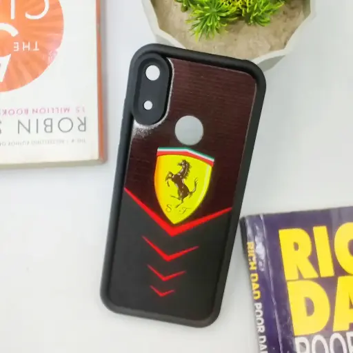 [PO14BHUY6S-31-2] Black Logo Soft Silicone Printed Back Case Huawei Y6 Prime 2019/Y6s/Honor 8A | Thin Cover