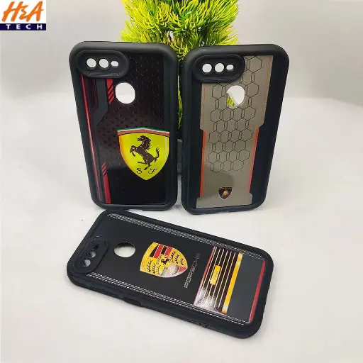 [PO14BOA5S-31-2] Oppo A5S|A12|A11K|A7|F9 Logo Soft Silicone Printed Back Case (Black)