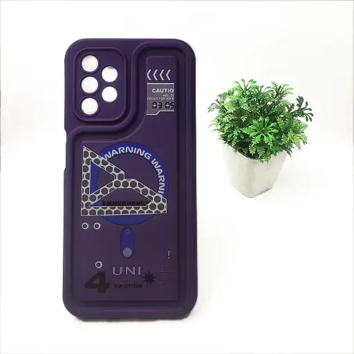 [PO14BSA13-53-12] Samsung Galaxy A13 4G Soft Silicone 3D Printed Back Case (Purple)