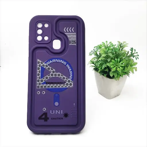 [PO14BSA21S-53-12] Samsung Galaxy A21s Soft Silicone 3D Printed Back Case (Purple)