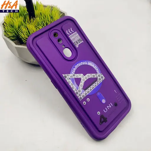 [PO14BOF11-53-12] Purple Soft Silicone 3D Printed Back Case OPPO F11 4G Slim Protective Cover