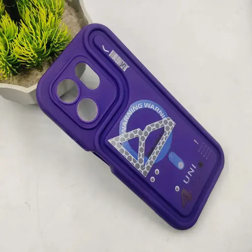 [PO14BIHOT50i-53-12] Purple Soft Silicone 3D Printed Back Case Infinix Hot 50i/Smart 9/Smart 9 HD | Slim Protective Cover