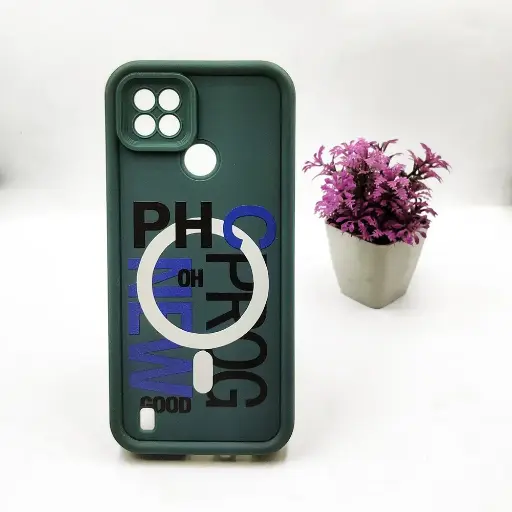 [PO14BORELMEC21-31-11] Oppo Realme C21 Logo Soft Silicone Printed Back Case (Green)