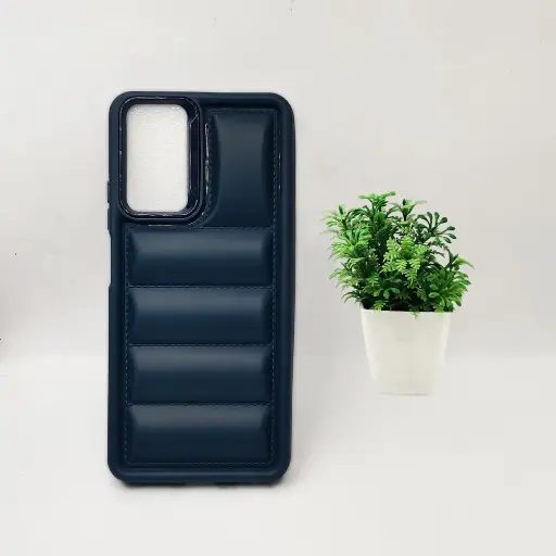 [PO14BORELMEC67-20-17] Oppo Realme C67 4G New Solid Puffer Back Case (Navy Blue)