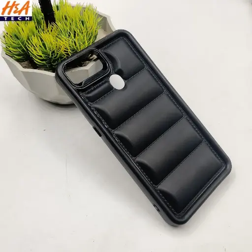 [PO14BOA5S-20-2] Oppo A5S|A12|A11K|A7|F9|F9 Pro New Solid Puffer Back Case (Black)