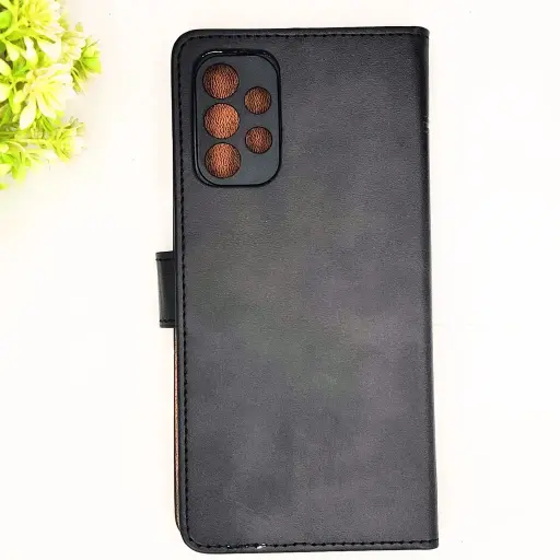 [PO42FBSA32-4-2] Samsung Galaxy A32 4G NMT Premium Luxuary Leather Book Case (Black)