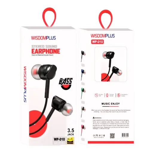[HF1WSDMPL12-1] Wisdom -Plus WP-010 3.5mm Handsfree - High-Quality Sound Earphones 