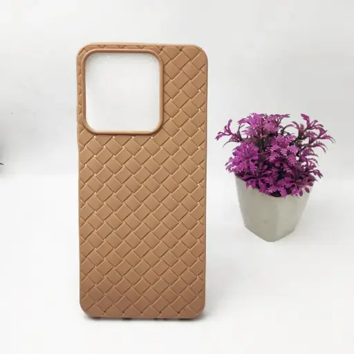 [PO14BORELMEC63-52-42] Oppo Realme C61|C63|Note 60 4G|Note 60x 4G Woven With Leather Feel Soft Silicone Back Case (Desert Titanium)