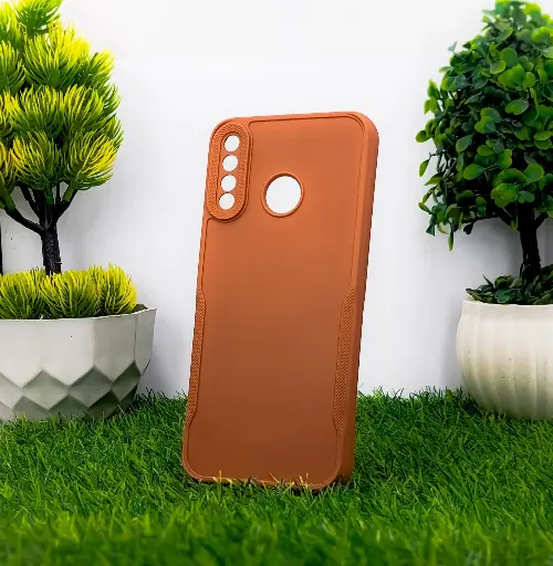 [PO14BIHOT8-71-13] Infinix Hot 8 Soft Silicone Back Case Brown – Slim Fit, Shock‑Absorb, Protective Cover