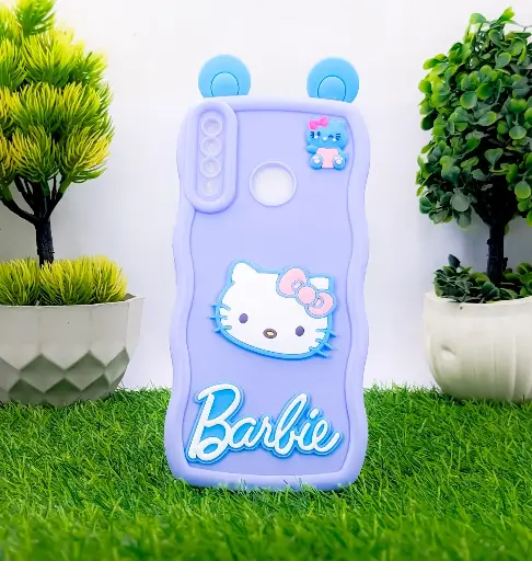 [PO51BIHOT8-20-29] Infinix HOT 8 4G Soft Silicone Hello Kitty And Barbie Design Mobile Back Case (Light Purple) 