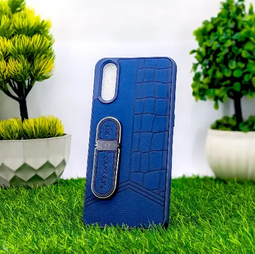 [PO38BVIS1-15-17] Vivo S1 CANARY Soft Silicone Leather Texture With Stand Mobile Back Case (Navy Blue)