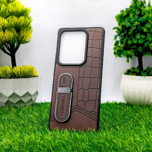 [PO38BIZRO30-15-34] Infinix Zero 30 4G CANARY Soft Silicone Leather Texture With Stand Mobile Back Case (Dark Brown)
