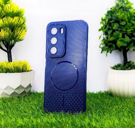 [PO14BIHOT60I-80-17] Navy Blue MagSafe‑Style Logo Soft Silicone Back Case Infinix Hot 60 4G/Hot 60i 4G | Slim Protective Cover