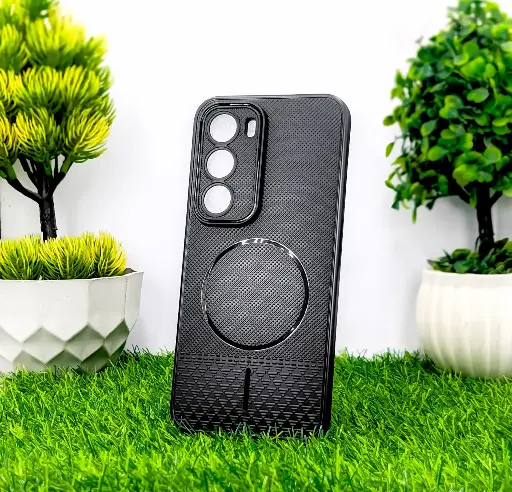 [PO14BIHOT60PR-80-2] Infinix Hot 60 Pro 4G Magsafe Logo Soft Silicone Back Case (Black)