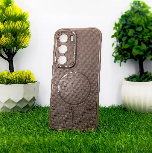 [PO14BIHOT60PR-80-13] Infinix Hot 60 Pro 4G Magsafe Logo Soft Silicone Back Case (Brown)