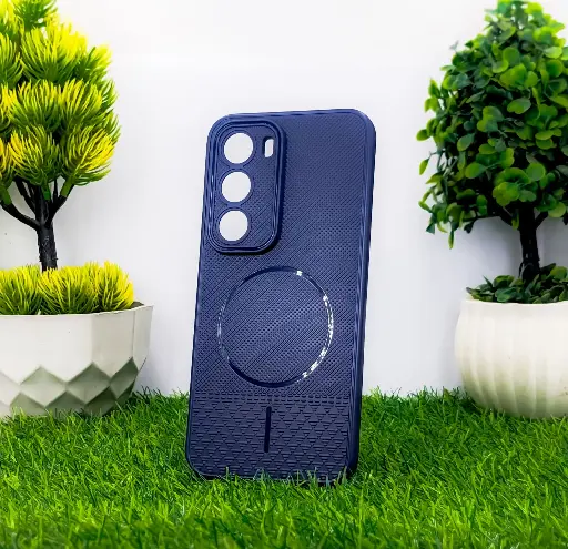 [PO14BIHOT60PR-80-17] Infinix Hot 60 Pro 4G Magsafe Logo Soft Silicone Back Case (Navy Blue)