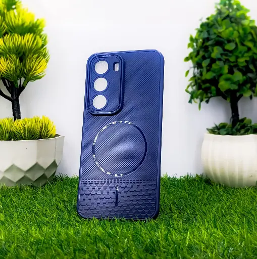 [PO14BIHOT60PRPL-80-17] Navy Blue MagSafe‑Style Logo Soft Silicone Back Case Infinix Hot 60 Pro Plus | Slim Protective Cover