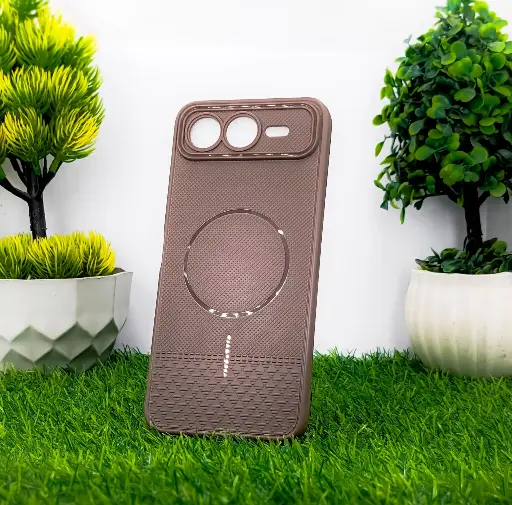 [PO14BISMRT10PL-80-13] Infinix Smart 10 Plus 4G MagSafe Logo Soft Silicone Back Case Brown – Slim, Shock‑Resistant, Wireless‑Ready