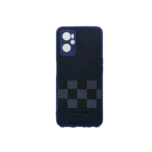 [PO42BOA96-19-17] Oppo A96|A76|A36|Realme 9i PULOKA & CLASSIC LV Texture Leather Back Case (Navy Blue)
