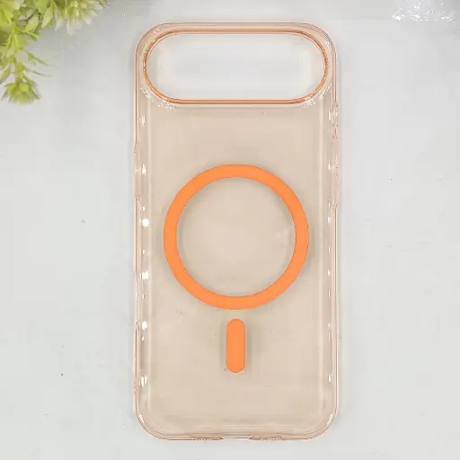 [PO13BIP17AIR-1-8] iPhone 17 Air PC Transparent MagSafe Back Case (Orange)