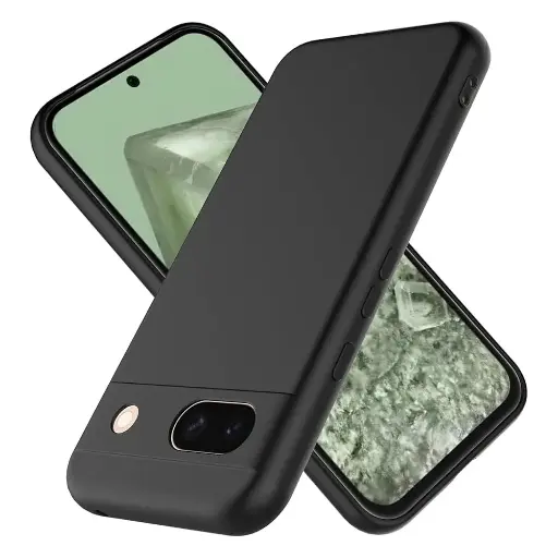 [PO4BGPXL8A-4-2] Google Pixel 8A Matte Soft Silicone Paper Back Case (Black)