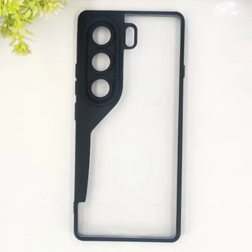 [PO10BTCMN40-6-2] Tecno Camon 40 4G Color & Transparent Spigen Back Case (Black)