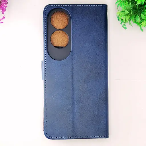 [PO42FBOA60-4-17] Oppo A60 NMT Premium Luxuary Leather Book Case (Navy Blue)