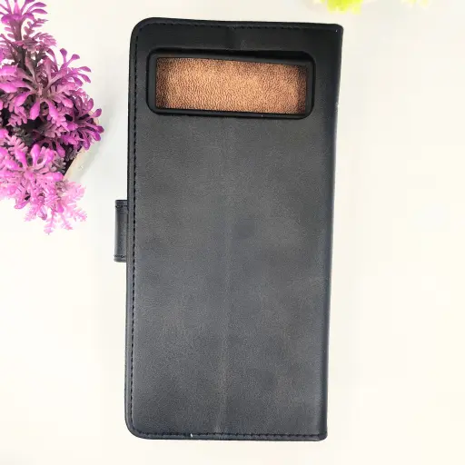 [PO42FBGPXL6-4-2] Google Pixel 6 NMT Premium Luxuary Leather Book Case (Black