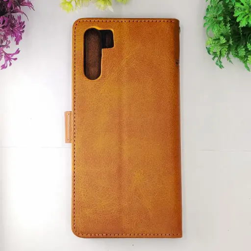 [PO42FBOF15-4-5] Oppo F15|Reno 3G|A91 NMT Premium Luxuary Leather Book Case (Golden)