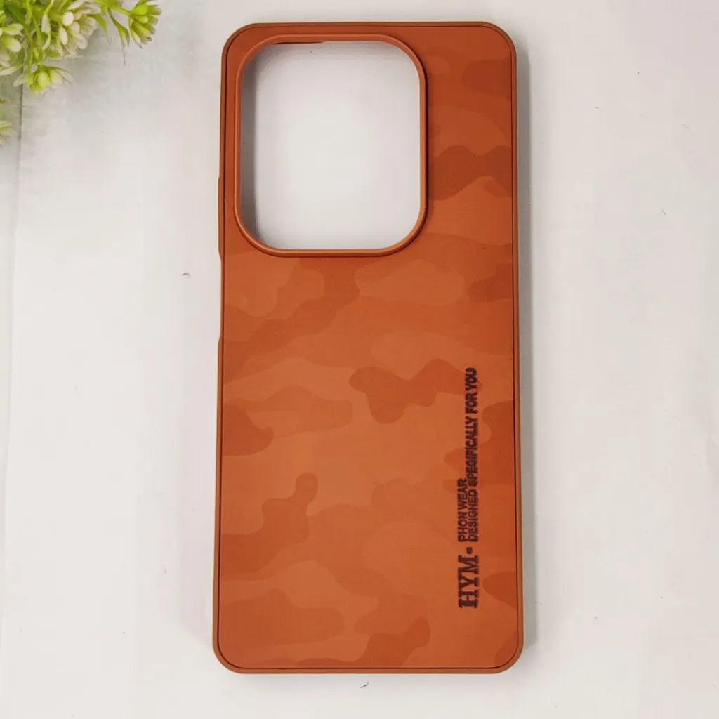 [PO42BIHOT40PR-21-13] Infinix Hot 40 Pro|Hot 40|Tecno Spark 20 Pro HYM Army Design Logo Leather Back Case (Brown)