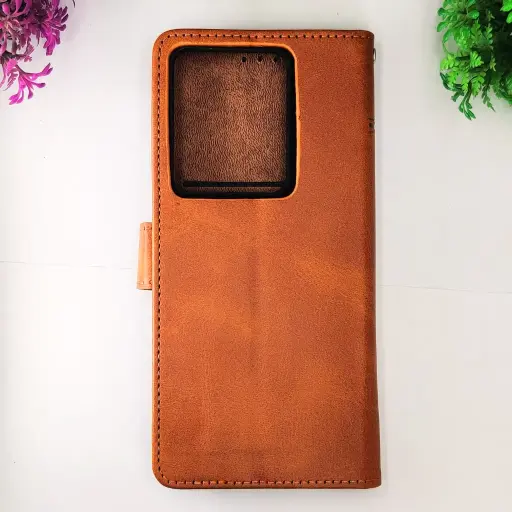 [PO42FBMINOT13PR-4-5] Xaiomi Redmi Note 13 Pro 4G NMT Premium Luxuary Leather Book Case (Golden)