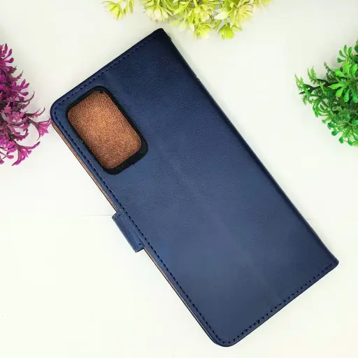 [PO42FBSA72-4-17] Samsung Galaxy A72 4G|5G NMT Premium Luxuary Leather Book Case (Navy Blue)