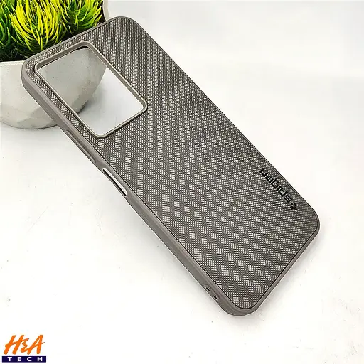 [PO32BVIY17S-16-9] Vivo Y17s Spigen Hard Dotted Leather Back Case (Gray)