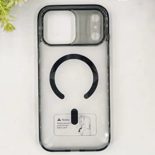 [PO15BIP17PMAX-5-2] iPhone 17 Pro Max 3D Q Series Colour Transparent|Tpu Back Case (Black)