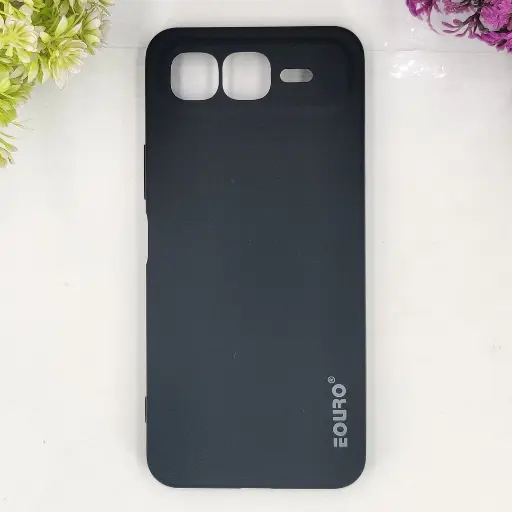 [PO23BISMRT10PL-9-2] InfiniX Smart 10 Plus Eouro Official Soft Silky Back Case (Black)