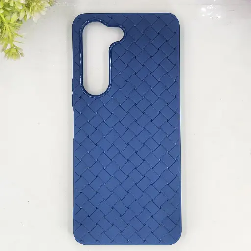 [PO14BVIY04-52-17] Vivo Y04 4G|Y19e 4G|Y29s 4G Woven With Leather Feel Soft Silicone Back Case (Navy Blue)