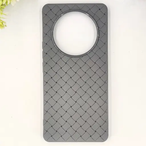 [PO14BHUHNX9C-52-9] Huawei Honor X9C Woven With Leather Feel Soft Silicone Back Case (Gray)