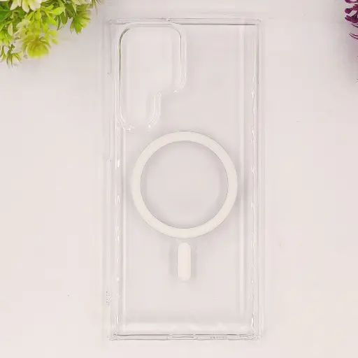 [PO13BSS22U-1-30] Samsung Galaxy S22 Ultra PC Acrylic Tpu|Transparent MagSafe Back Case (Crystal)